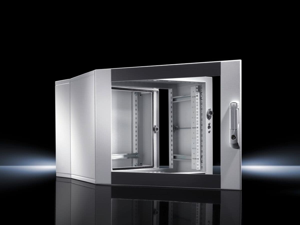 Wall-mounted enclosures EL, 3-part with punched rails and mounting angles, depth-variable